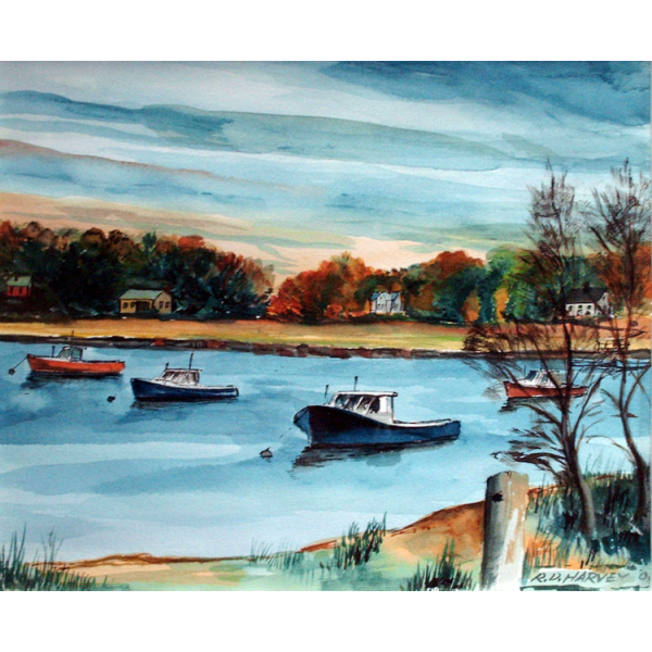 Harbor in Autumn - Greeting Cards and Prints